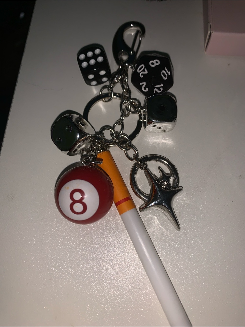 8-Ball,Dice, cigarette purse/bag Charm Keychain - Picture 4 of 4